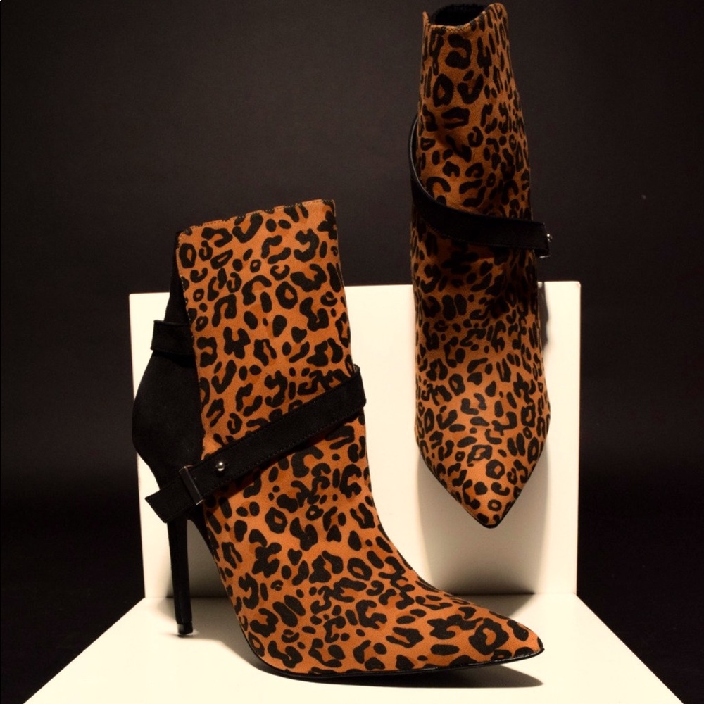 Two Tone Leopard HighHeel Bootie